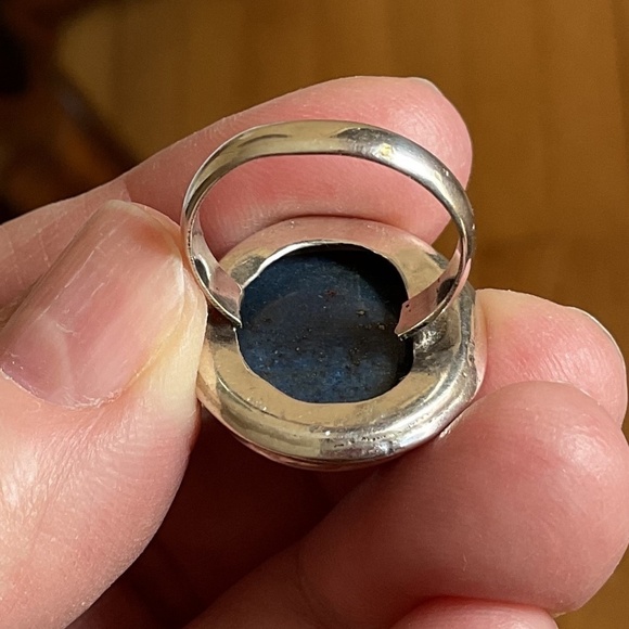 Sterling Silver 925 Lapis lazuli  Ring Size US 7 - Picture 4 of 9